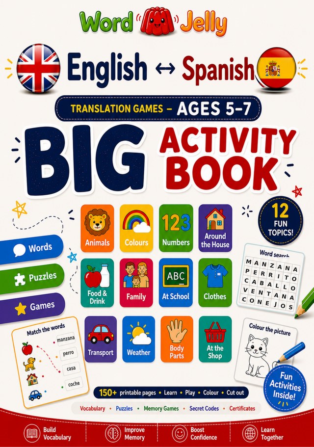 WordJelly Spanish Bumper Activity Book cover