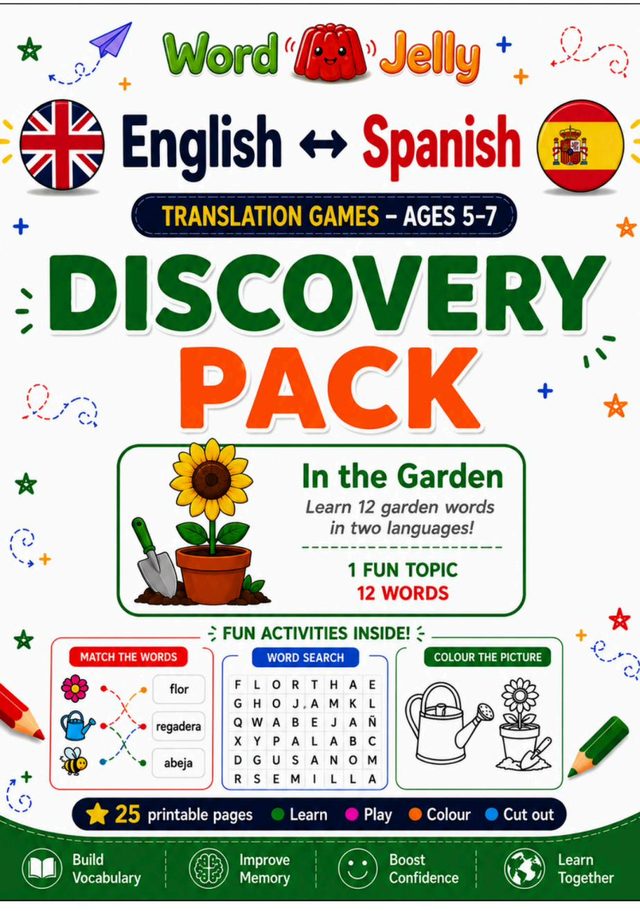 A WordJelly Spanish activity book cover