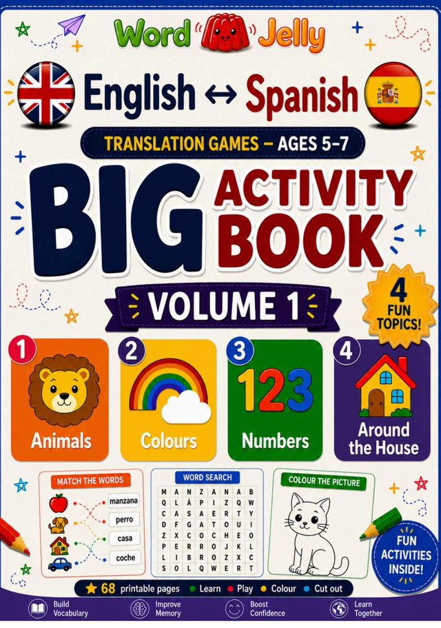 WordJelly Spanish Volume 1 activity book cover