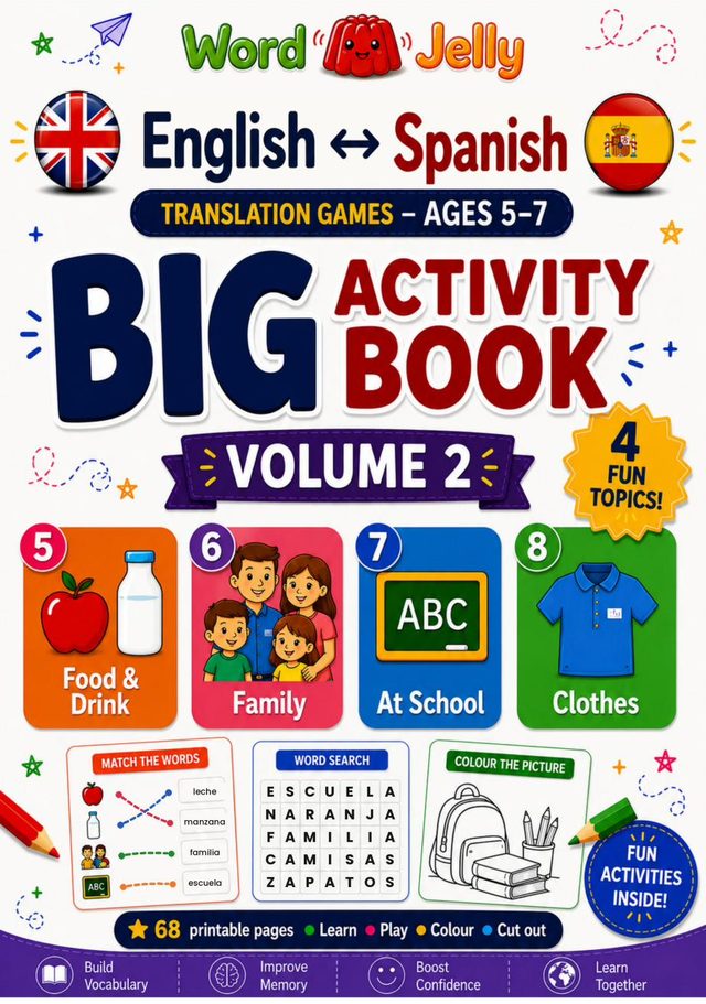 WordJelly Spanish Volume 2 activity book cover